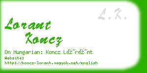 lorant koncz business card